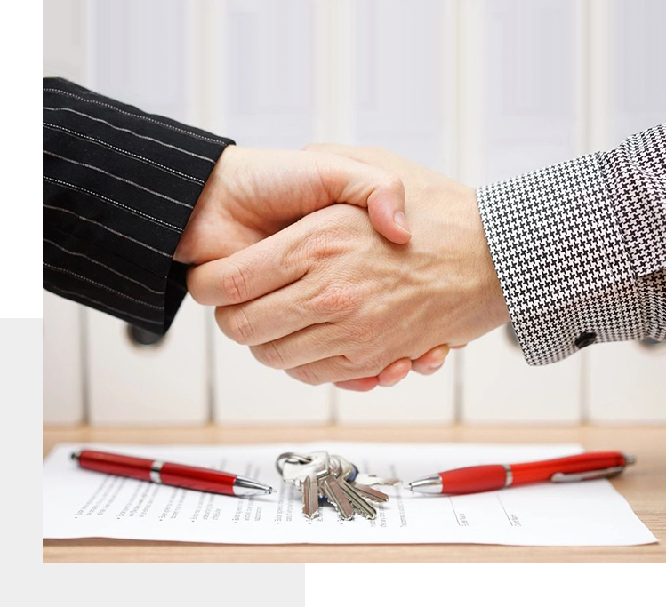 Shaking hands for agreement