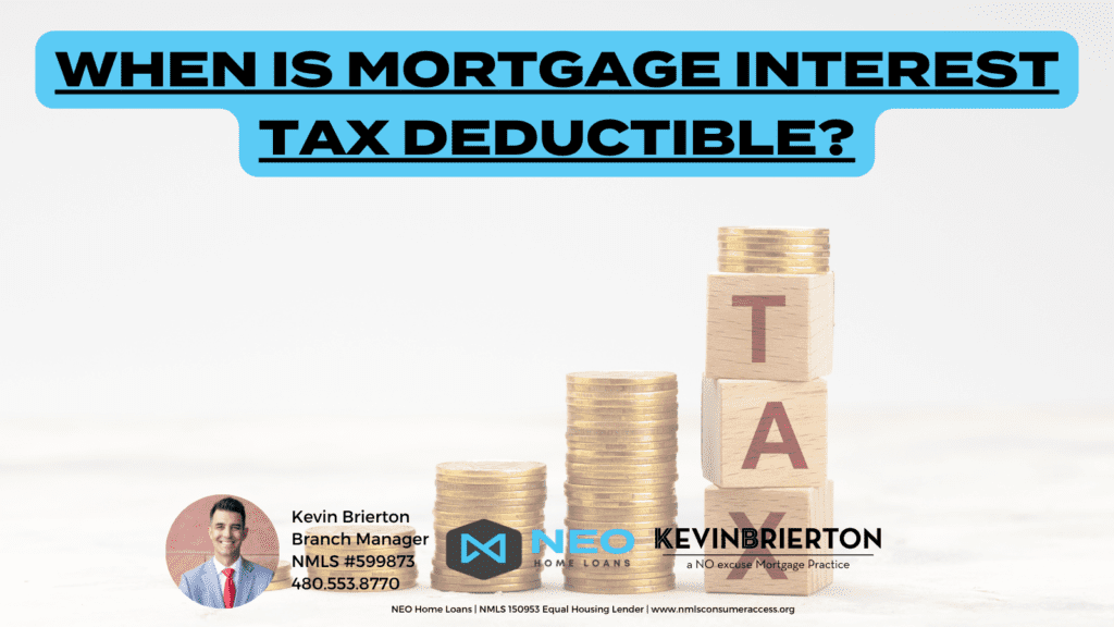 A stack of coins with the words, " is mortgage interest tax deductible ?" on top.