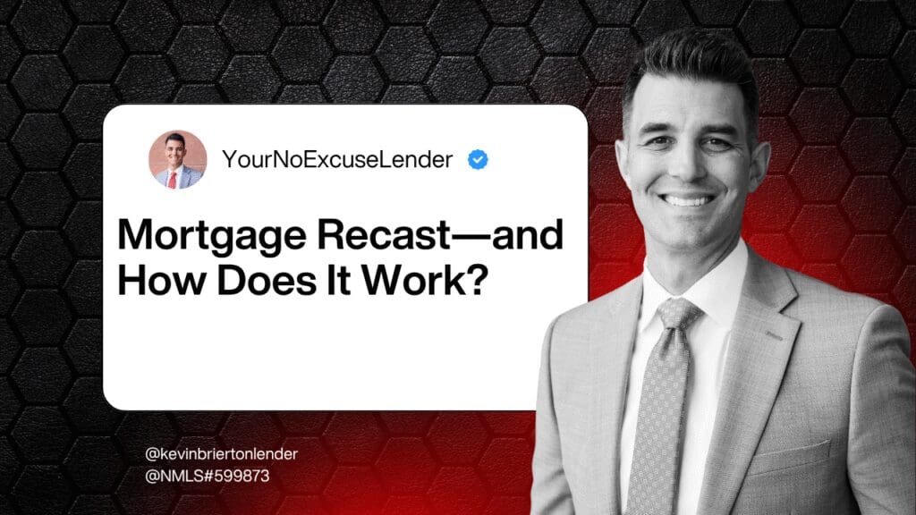 Mortgage recast concept illustrated with financial graphics.