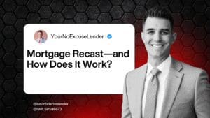 Mortgage recast concept illustrated with financial graphics.