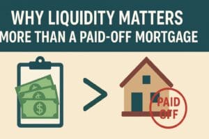 Liquidity prioritized over paid-off mortgage illustration.