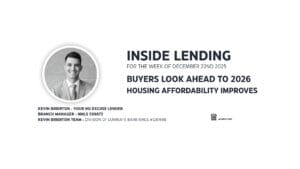 Inside Lending newsletter cover with portrait.