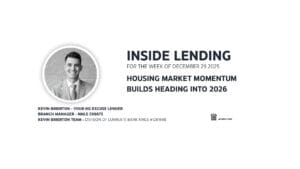 Lending newsletter cover with housing market headline.