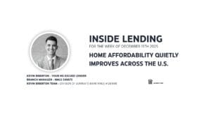 Inside Lending newsletter on home affordability improvements.