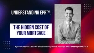 Man smiling beside mortgage cost message.