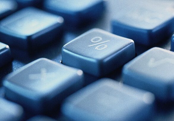 A close up of the keyboard keys with percent symbol